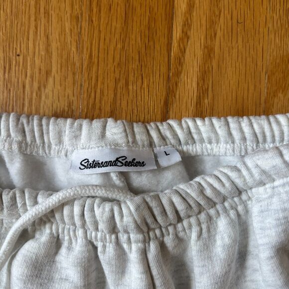 Sisters & Seekers 2 Pc Tracksuits Unisex Large Gray Heather Long Sleeve Baggy - Picture 9 of 9